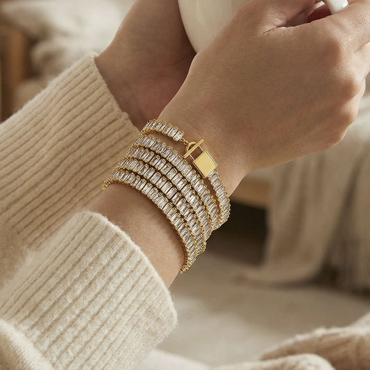 Luxurious Baguette Crystal Wrap Bracelet