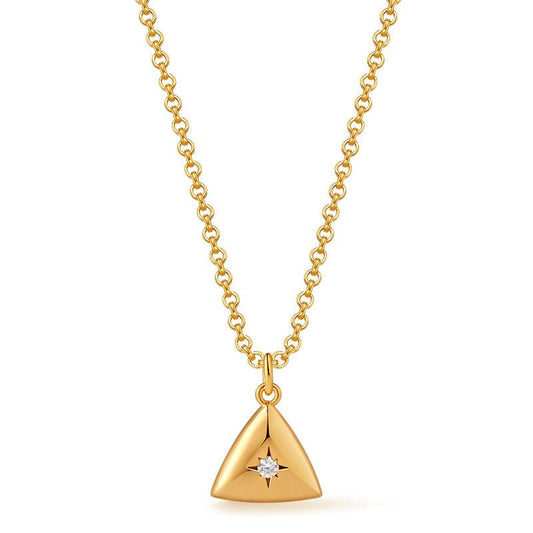 18K Gold Geometric Pendant Necklace - Shuling Jewelry