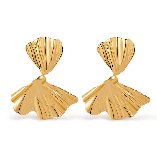 18K Gold Skirt-shaped Stud Earrings