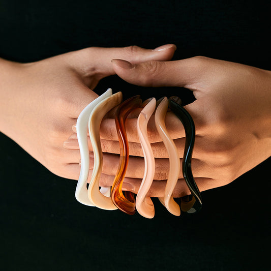 Chic Marbled Geometric and Wavy Bangles