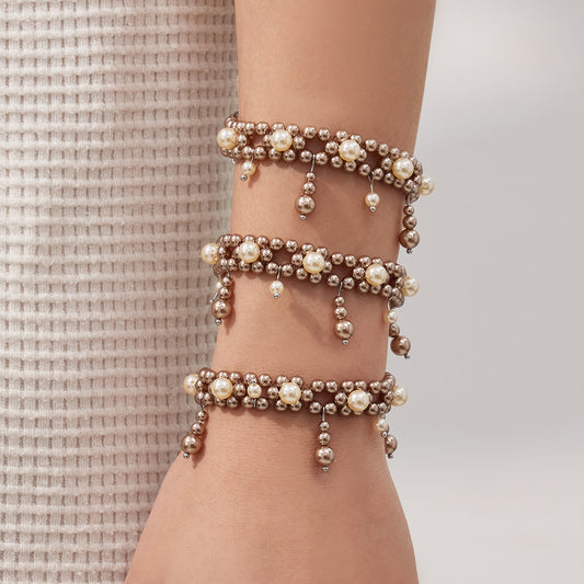 Bracelet vintage à double rang de perles