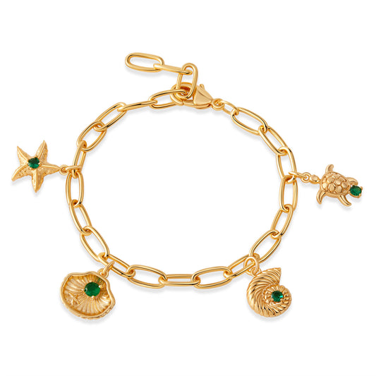 Gold Nautical Charm Bracelet