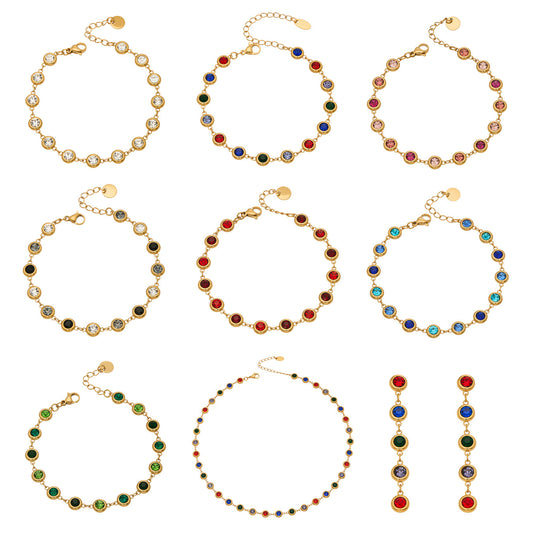 Vintage Boho Multi-Colored Crystal Jewelry Set