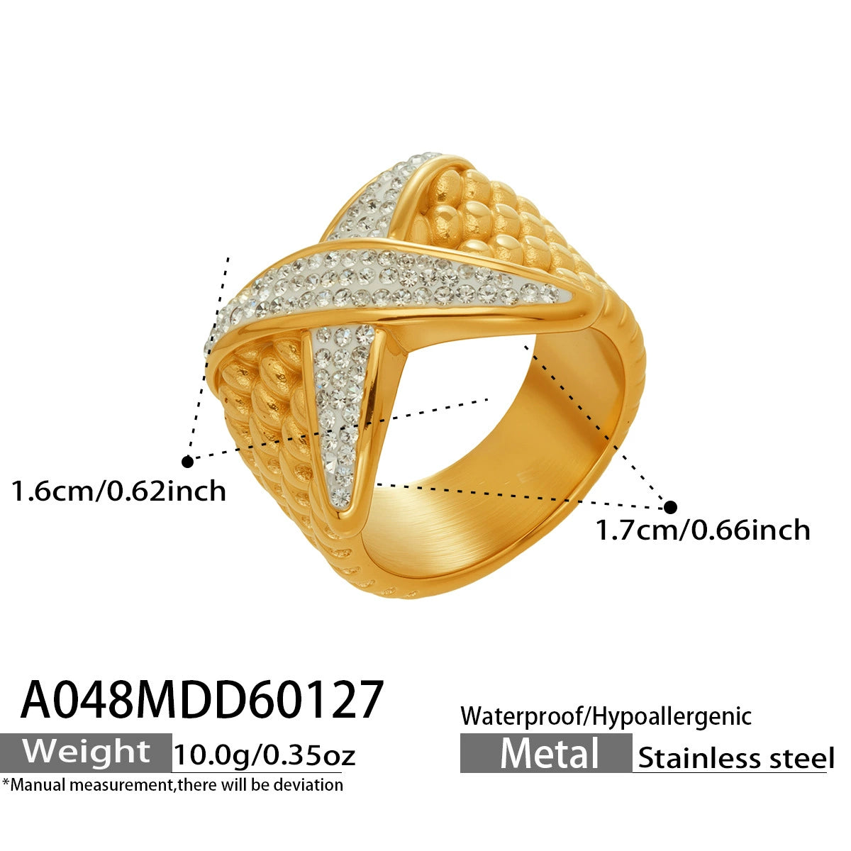 Vintage Textured Geometric Statement Rings