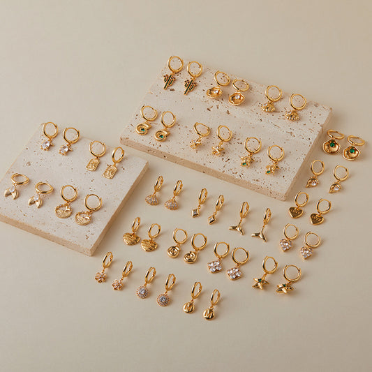 Bohemian Dainty Charm Hoops