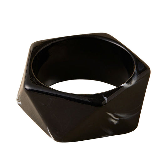 Bold Geometric Faceted Resin Statement Bangle