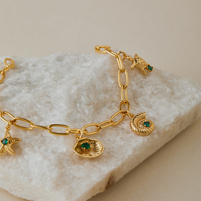 Gold Nautical Charm Bracelet