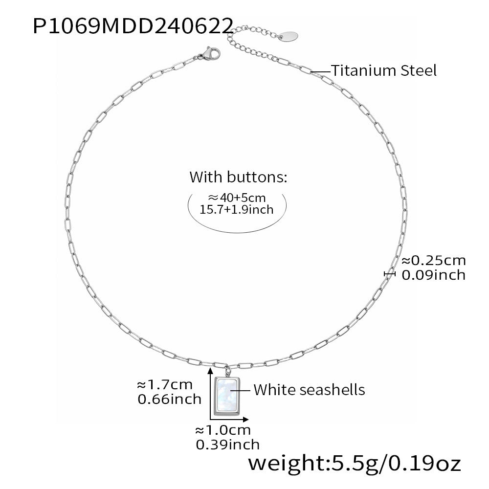 Rechteckige Perlmuttkette