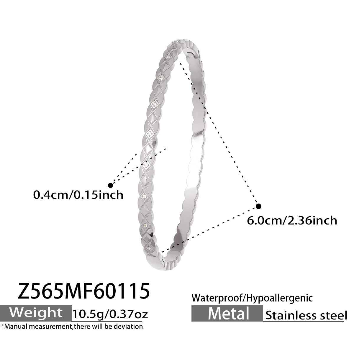 Ensemble de bracelets texturés en forme de cœur et de treillis