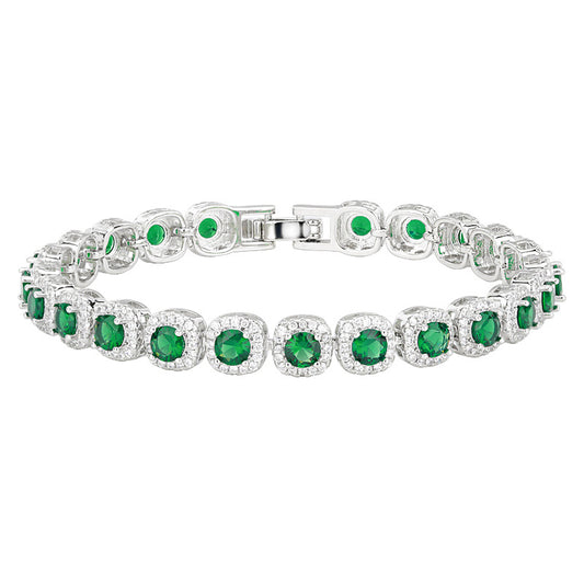 Luxurious Halo Gemstone Tennis Bracelet Collection