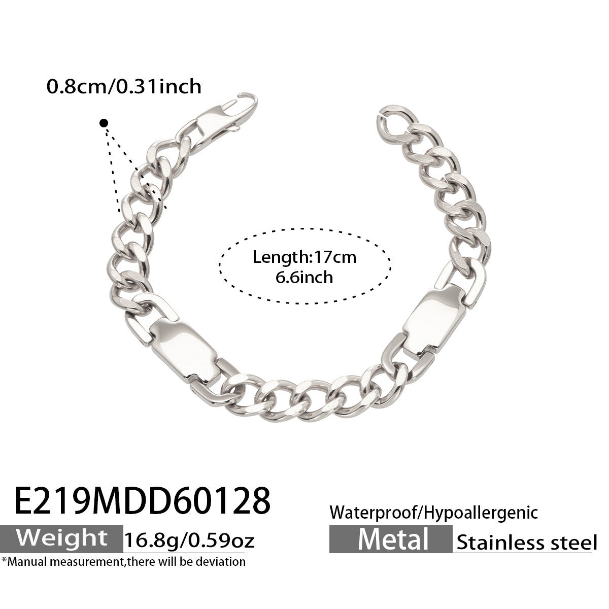 Minimalist Chunky Curb Chain ID Bracelet