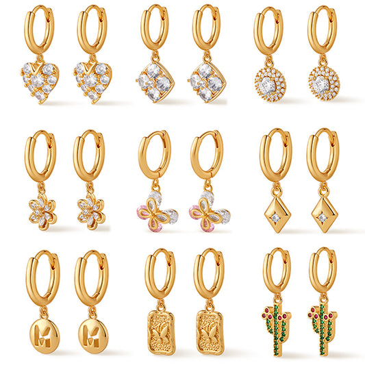 Bohemian Dainty Charm Hoops