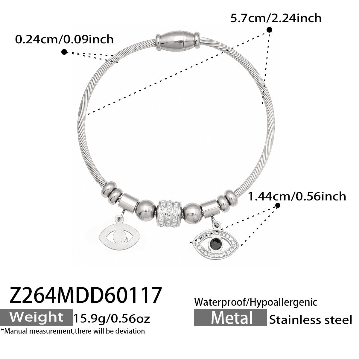 Bracelets de luxe texturés en zircon