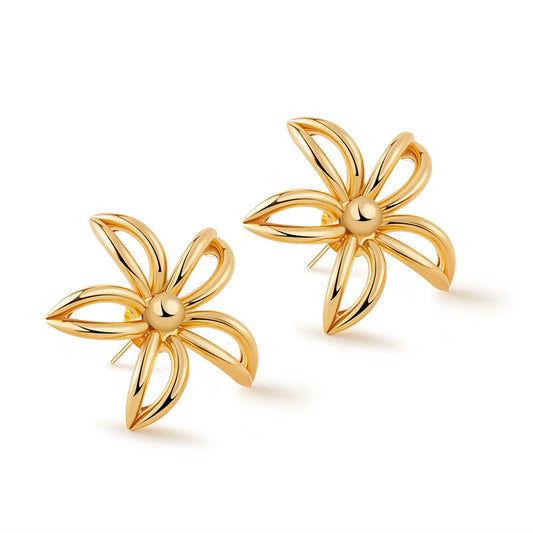 Boucles d'oreilles pendantes à motif floral abstrait