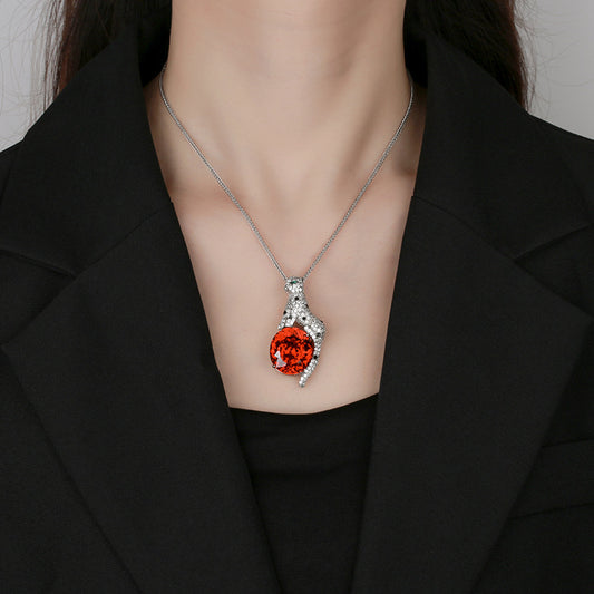 Elegant Panther Pendant with Vibrant Gemstone Treasure