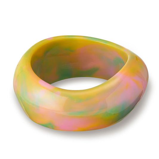 Pastel Watercolor Marbled Chunky Resin Bangle