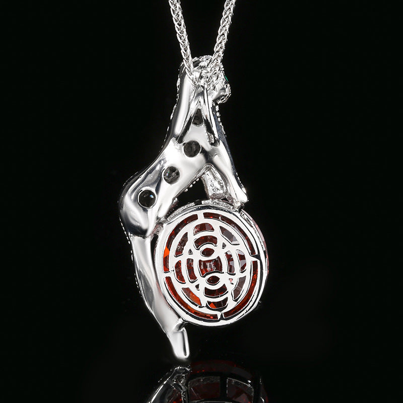 Elegant Panther Pendant with Vibrant Gemstone Treasure