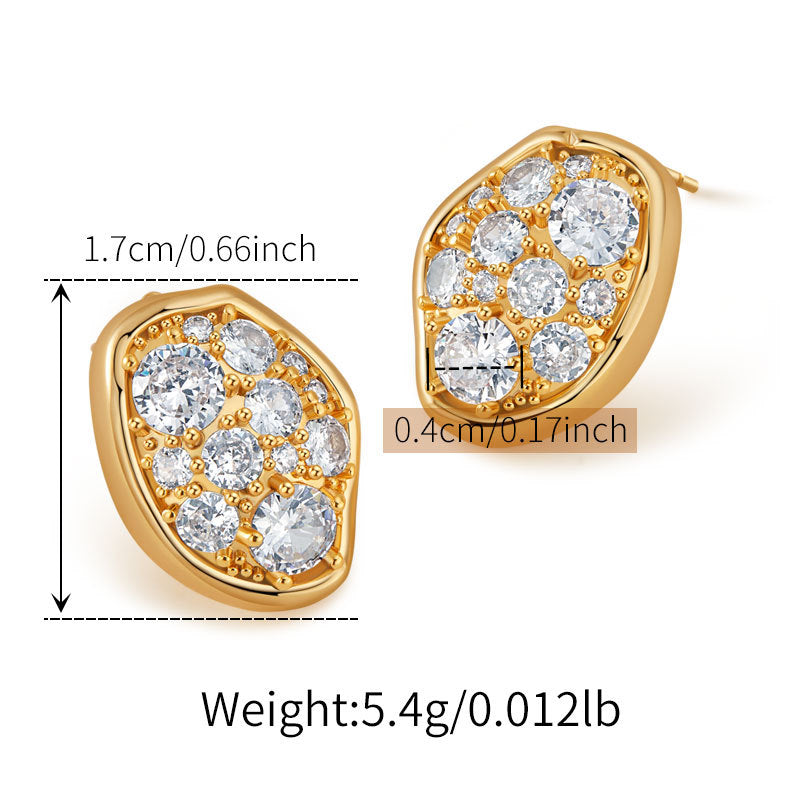 Floral Elegance Zirconia Gold Drop Ear Studs