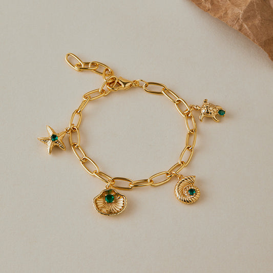 Gold Nautical Charm Bracelet
