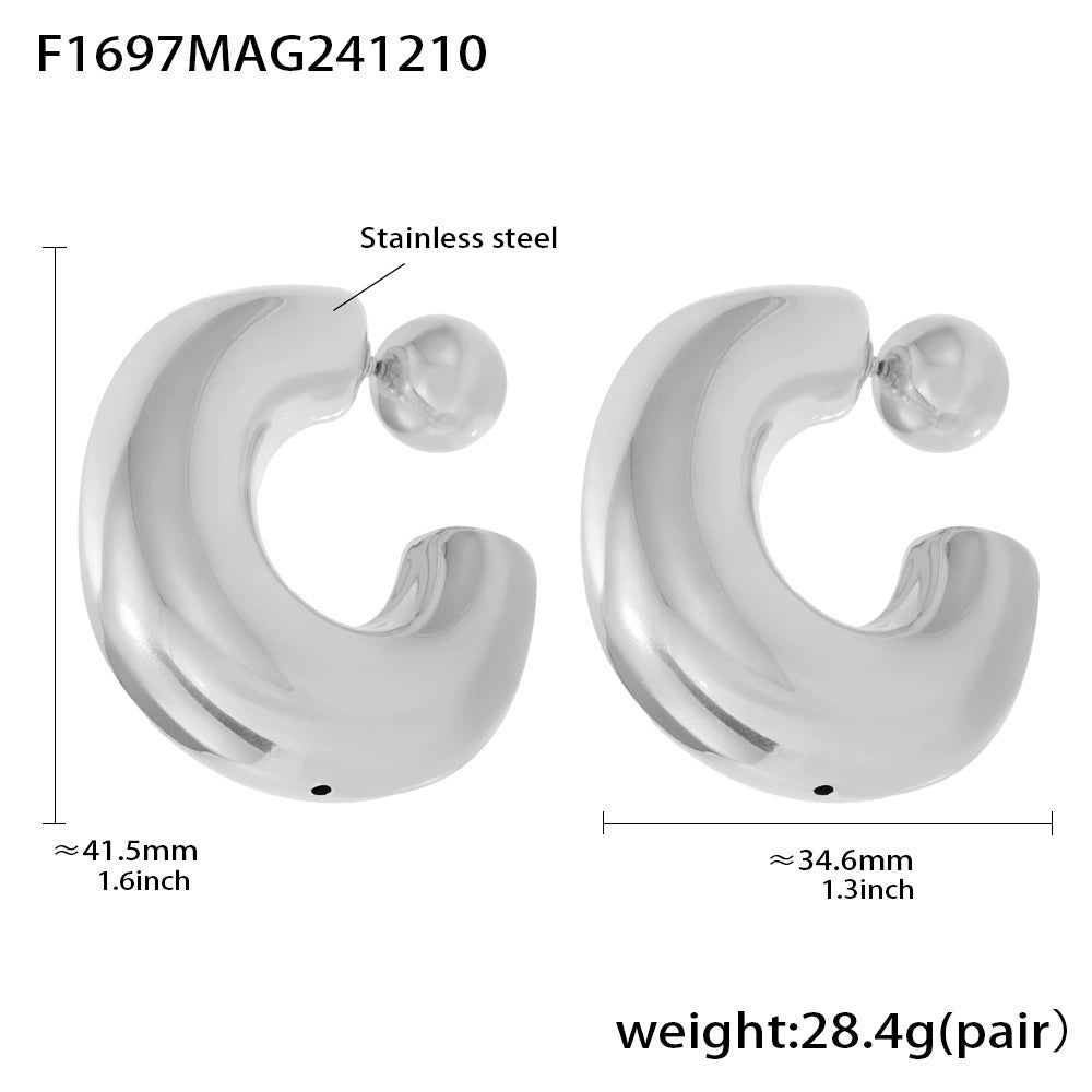 Geometric Sphere Statement Hoop Earrings