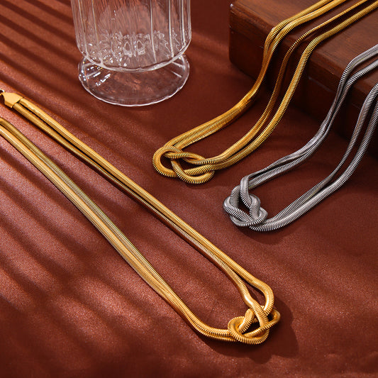 Sleek Knotted Snake Chain Jewelry Set