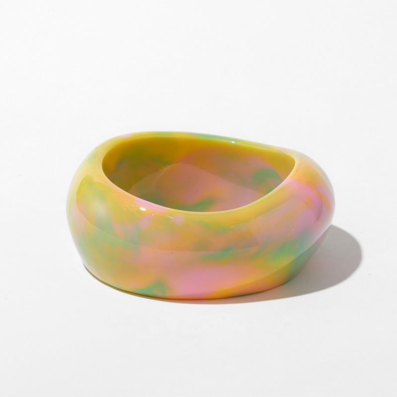 Pastel Watercolor Marbled Chunky Resin Bangle