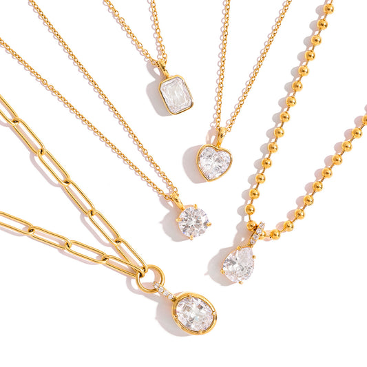 Colliers pendentifs solitaires en cristal