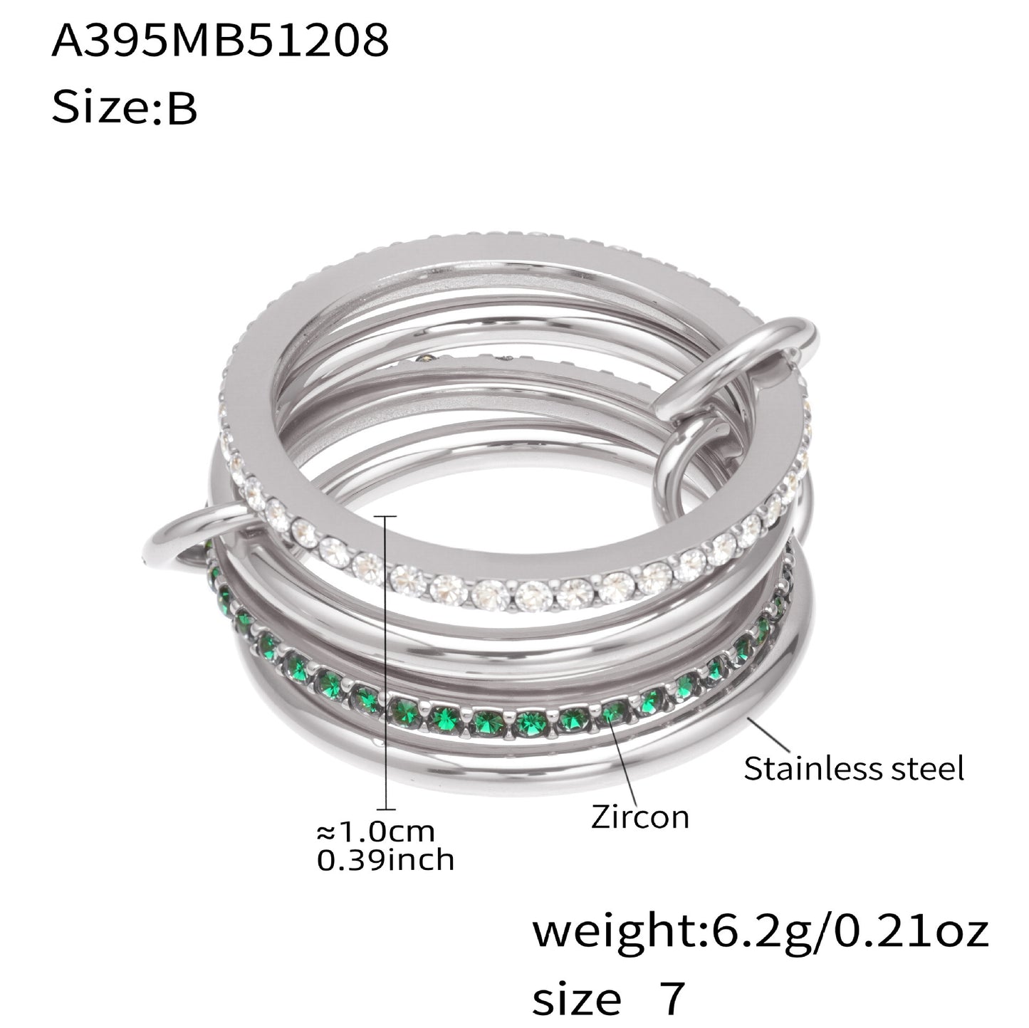 Stacked Multi-Band Linked Rings