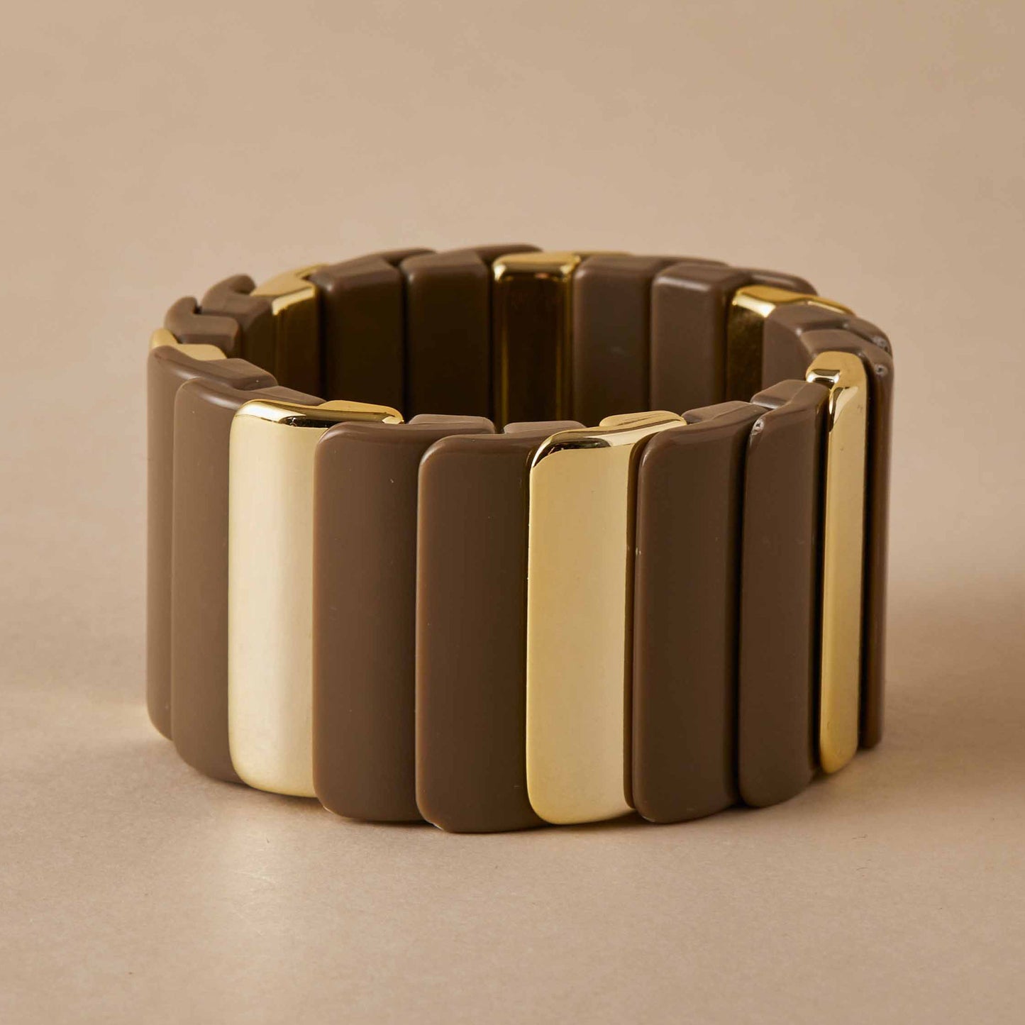 Chunky Resin & Gold Statement Stretch Bracelet