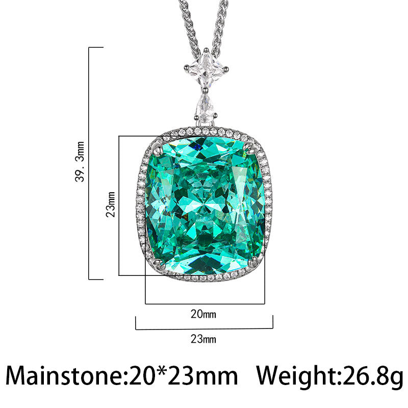 Green Starburst Halo Filigree Pendant Necklace