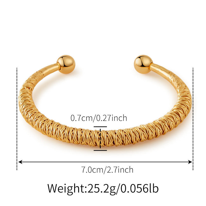 Braided Gold Rope Statement Cuff