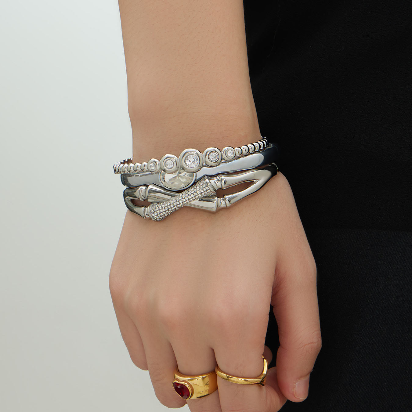 Bracelet vintage en cristal doré 