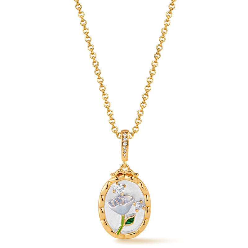 18K Gold Flower Pendant Necklace - Shuling Jewelry