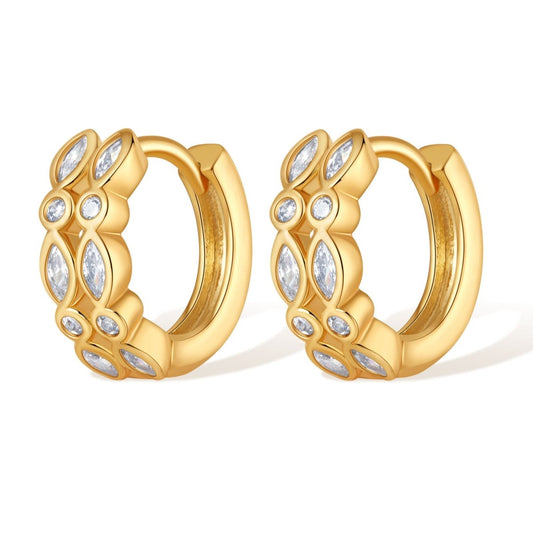 18K Gold Retro Chic Ear Studs - Shuling Jewelry
