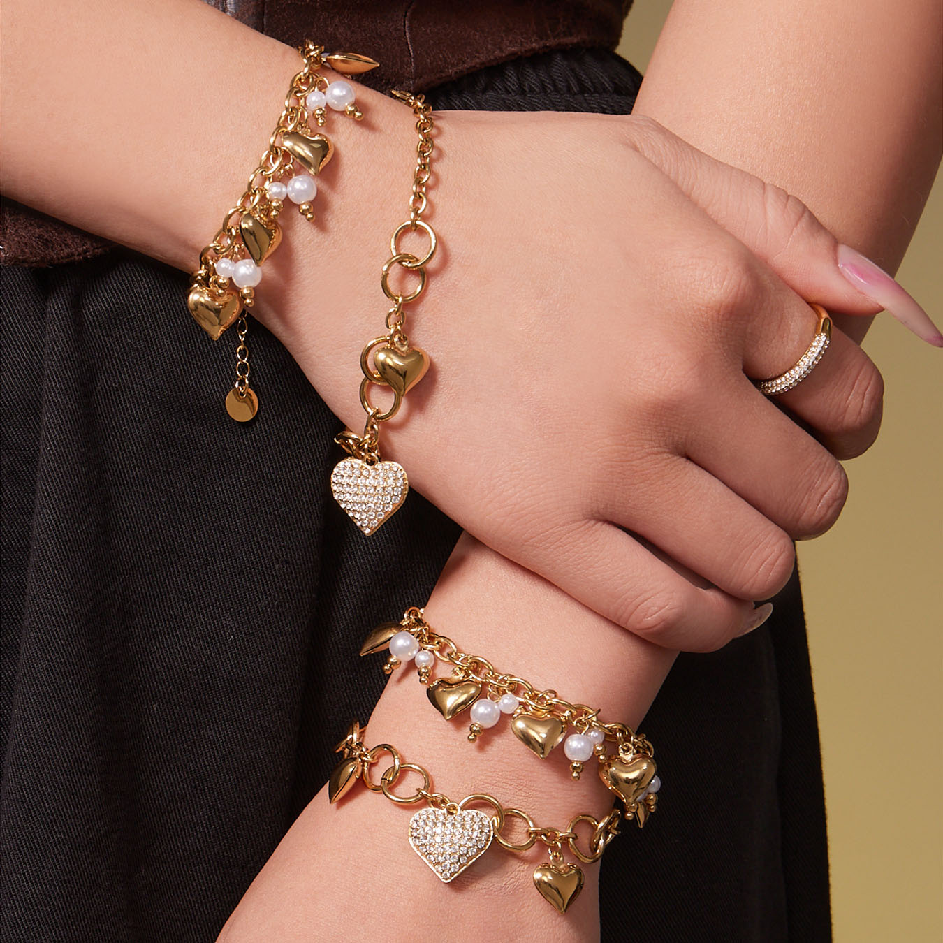 Luxury Heart Pearl Layered Jewelry Set