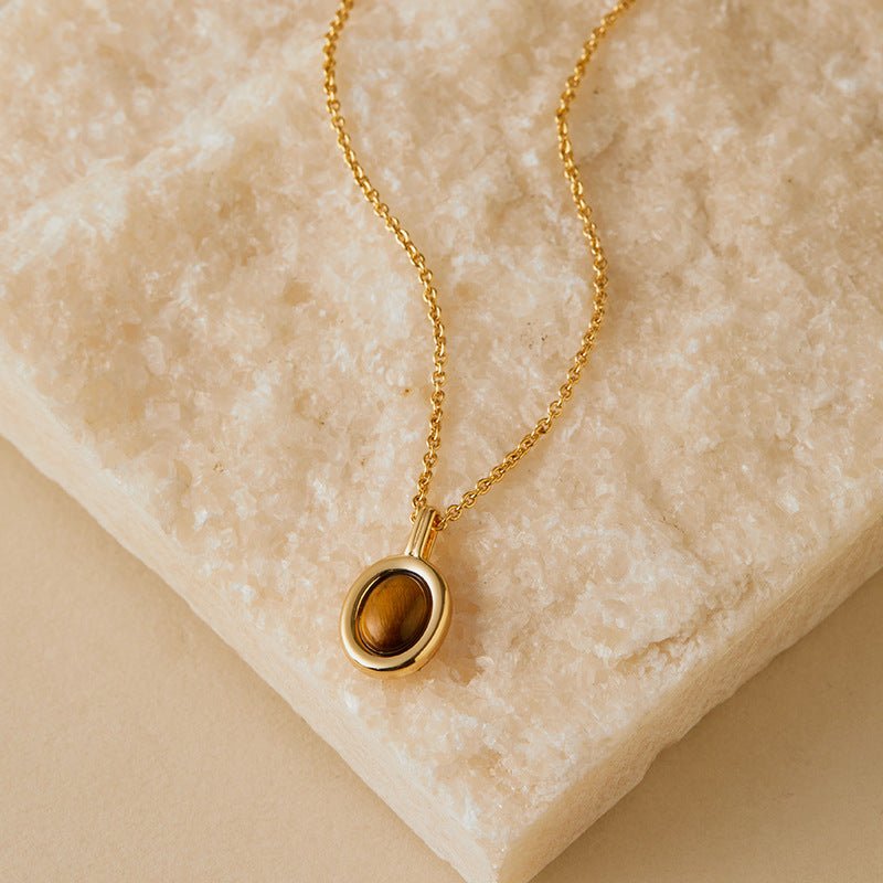18K Gold Niche Tiger's Eye Necklace - Shuling Jewelry
