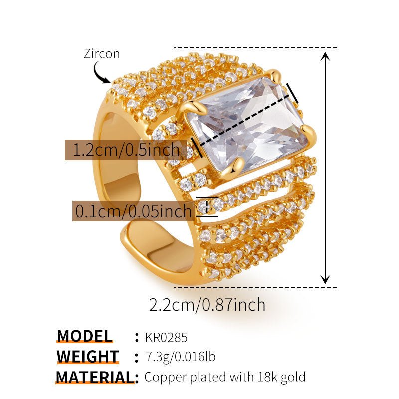 18K Gold Green Zircon Ring - Shuling Jewelry