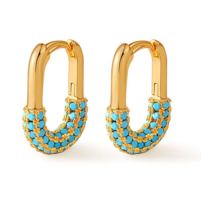 18K Gold U - shaped Fashion Earrings - Shuling Jewelry