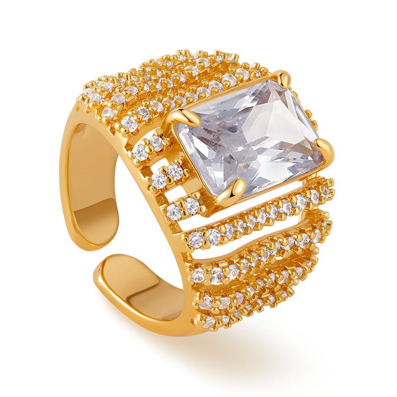 18K Gold Green Zircon Ring - Shuling Jewelry