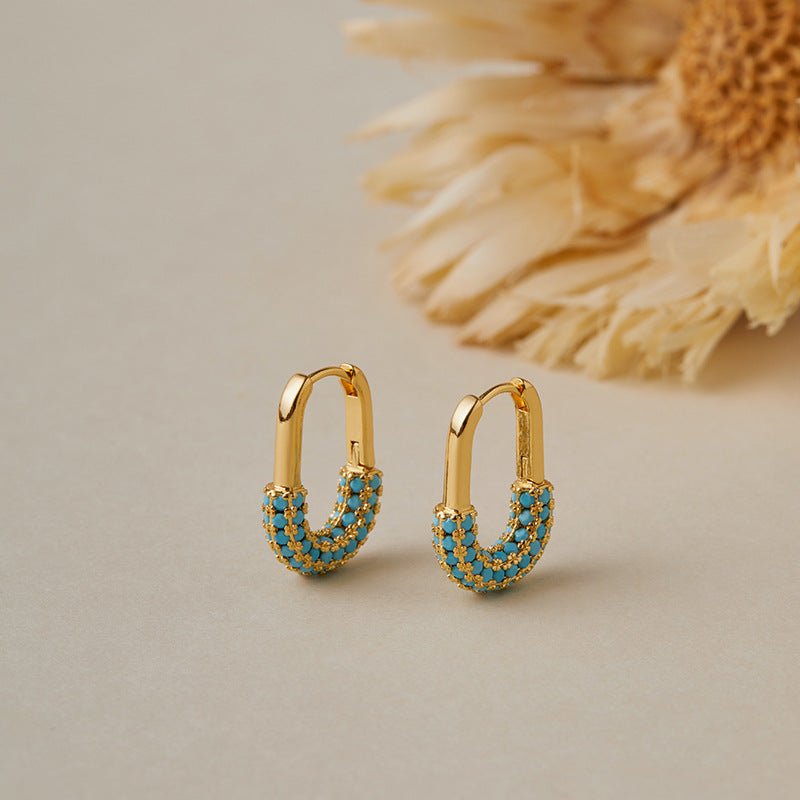 18K Gold U - shaped Fashion Earrings - Shuling Jewelry