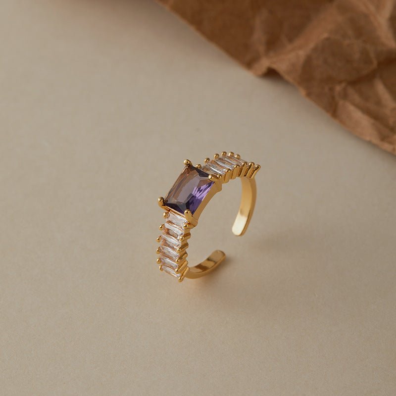 18K Gold Zircon Flower Rings - Shuling Jewelry