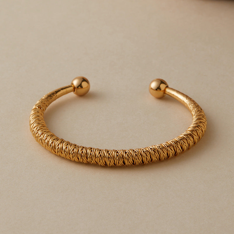 Braided Gold Rope Statement Cuff