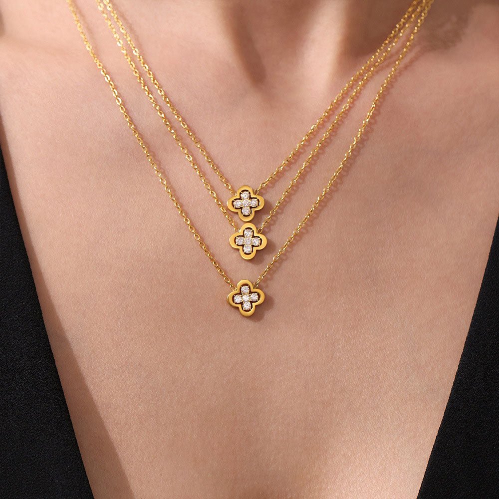 Lucky Clover 5A Zircon Titanium Jewelry Sets - Shuling Jewelry