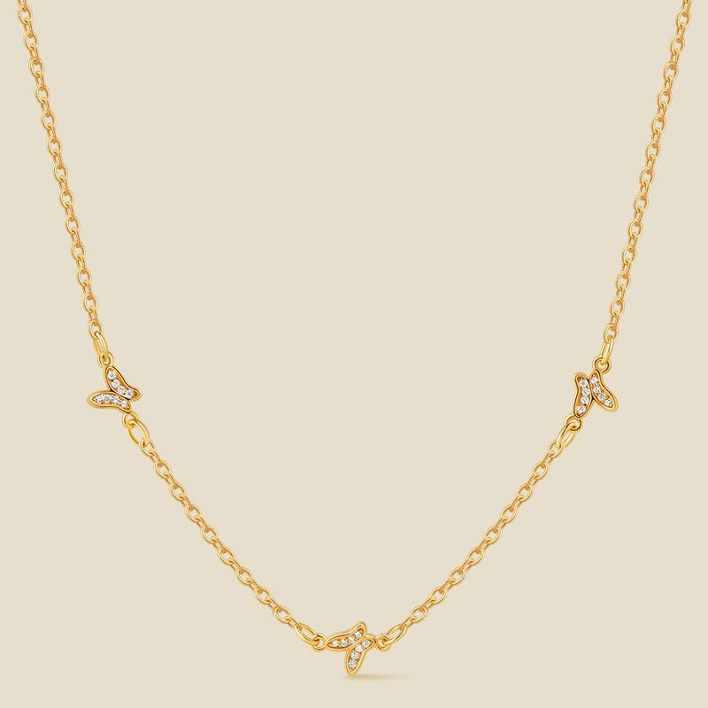 18K Gold Butterfly Necklace - Shuling Jewelry