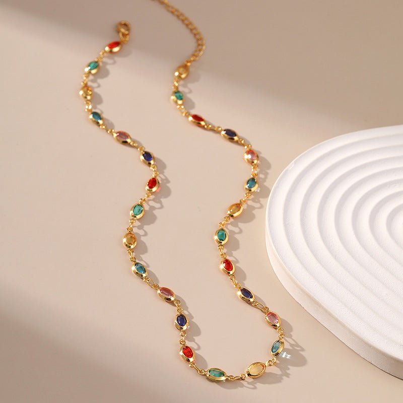 Bohemian style Colorful Glass Necklace - Shuling Jewelry