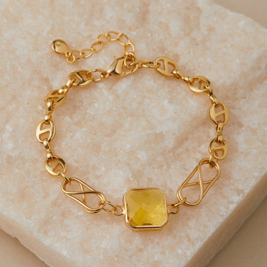18K Gold Geometric Block Bracelet - Shuling Jewelry