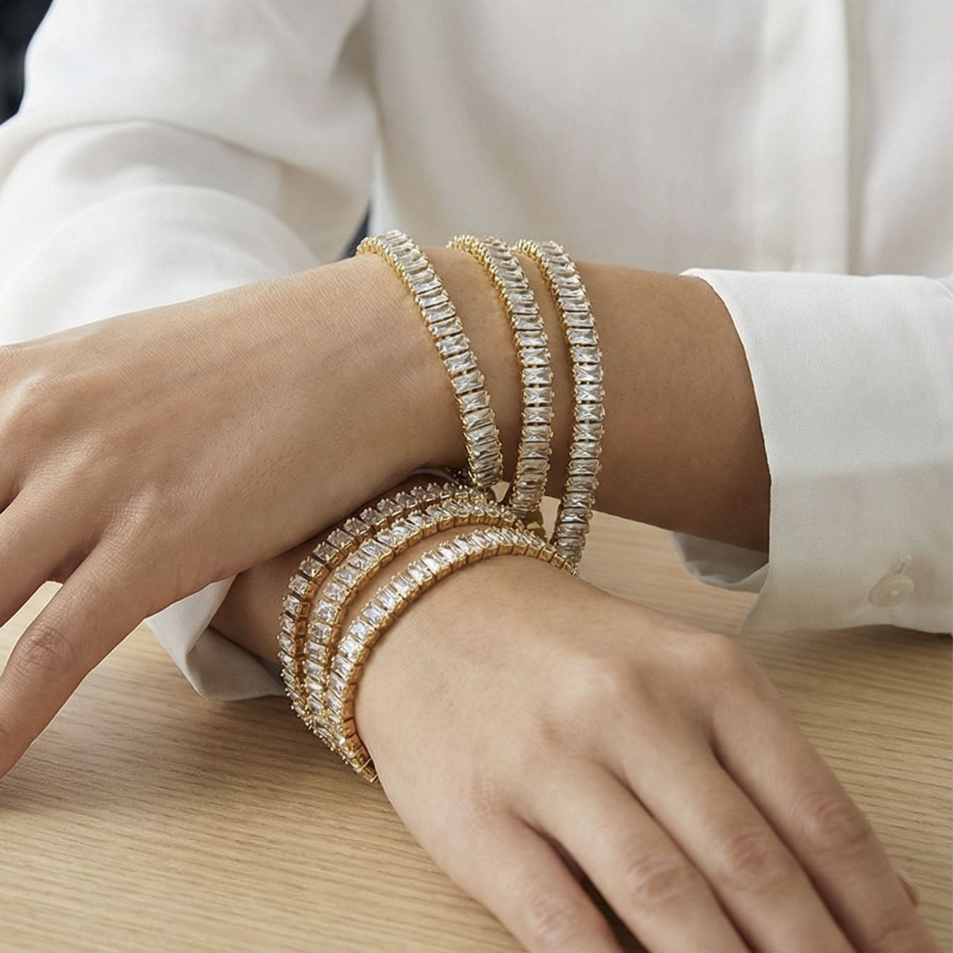 Luxurious Baguette Crystal Wrap Bracelet