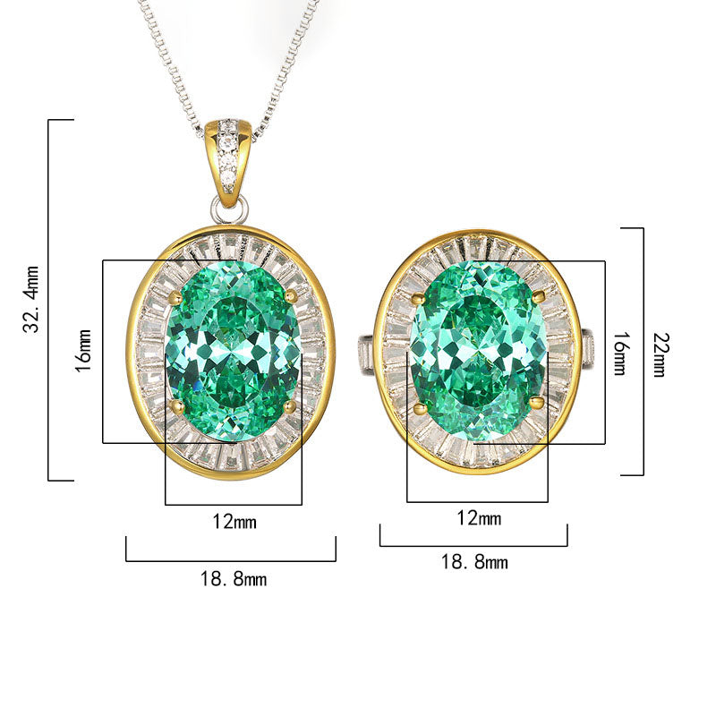 Majestic Oval Gemstone Halo Jewelry Sets