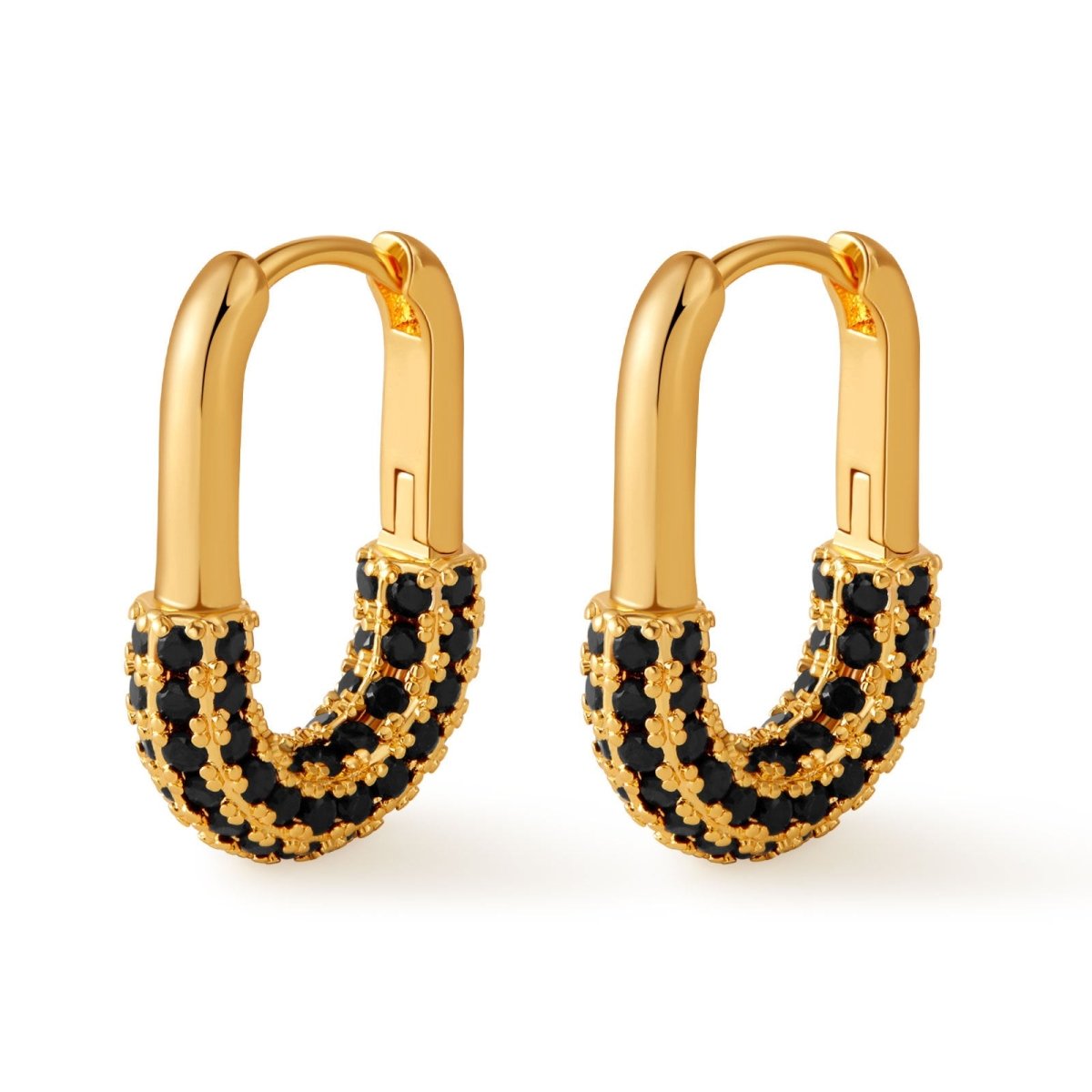 18K Gold U - shaped Fashion Earrings - Shuling Jewelry
