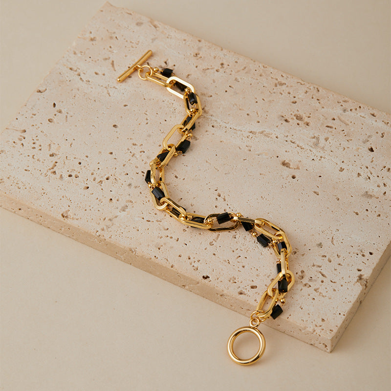 Luxe Turquoise & Gold Link Bracelet